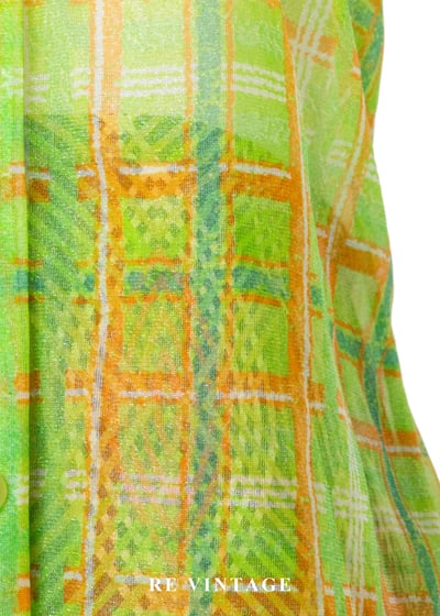 蜂蜜檸檬綠格紋網紗短袖上衣6