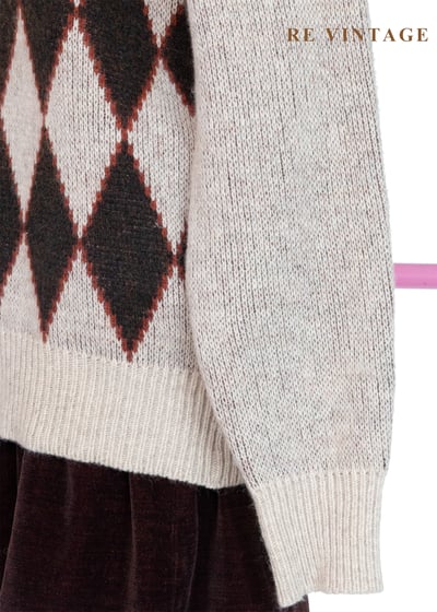 日本製 - 經典烘焙楓葉紅菱格針織毛衣7