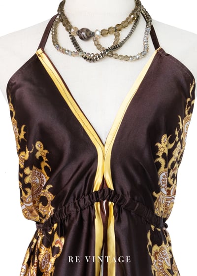 幻境帝國緞面繞頸洋裝6