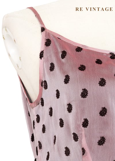 玫瑰珠光色光澤巧克力變形蟲蟲細肩帶洋裝5