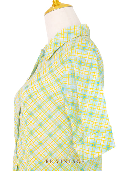 套裝上衣 - 檸檬汽水菱格紋上衣8