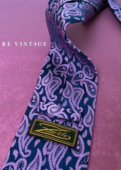 深海裡的紫色流雲蟲佩斯利領帶4