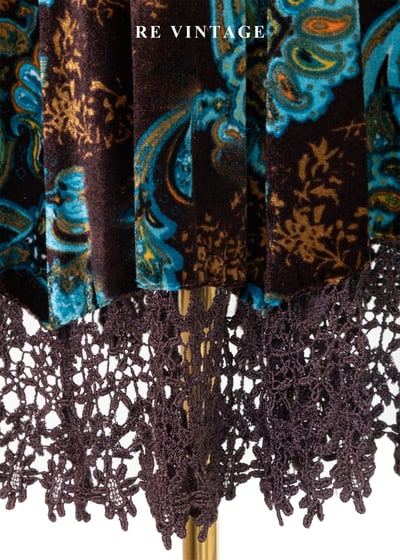 深夜寶石綠古董花紋美裙（27.5"）6