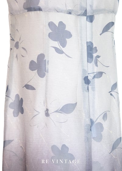 黃昏灰霧漸層飄逸灰花長洋裝12