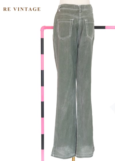 質感單品 - 煙灰綠色貼身長褲 (28-30")8