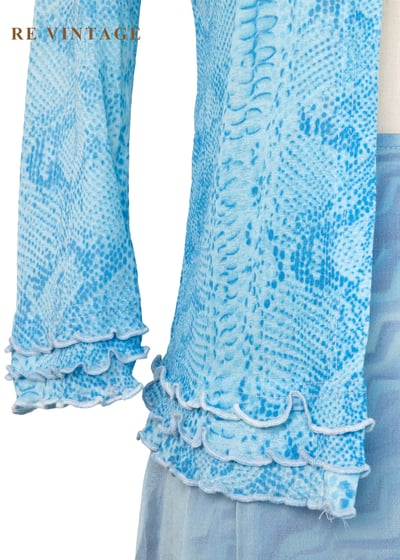 水仙藍蛇紋罩衫上衣4