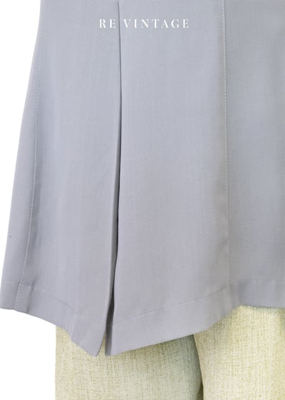 金屬釦環綠灰色旗氣質長版背心9