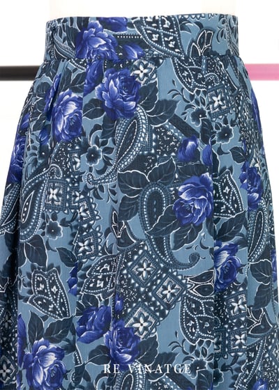 琉璃藍玫瑰花中長裙6