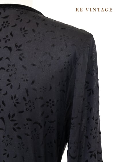 迷你小花透膚絨布長洋裝19