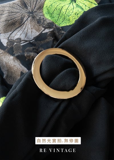 綠色花影黑雪紡連身褲19