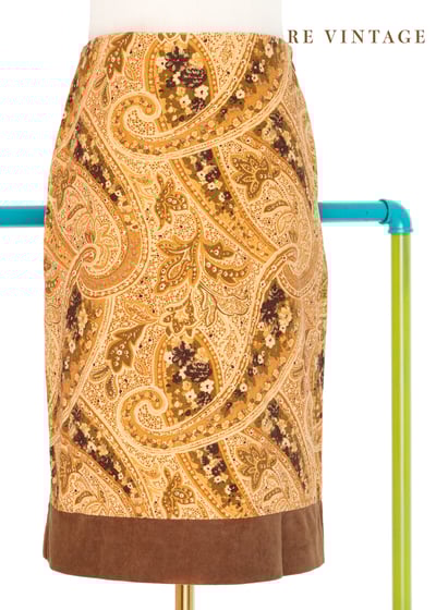 溫暖夕陽卷卷層疊復古圖騰美裙（25"）1