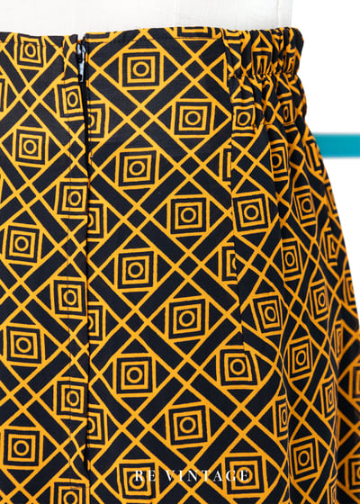 螢光橘小方格高腰長裙（24-28"）8