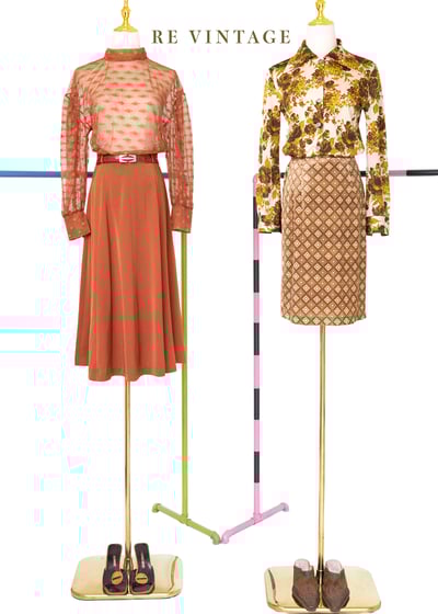 萬花筒菱格紋絨布短裙（26"）2