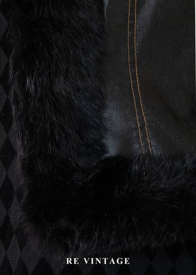 細緻壓花皮革毛毛背心8