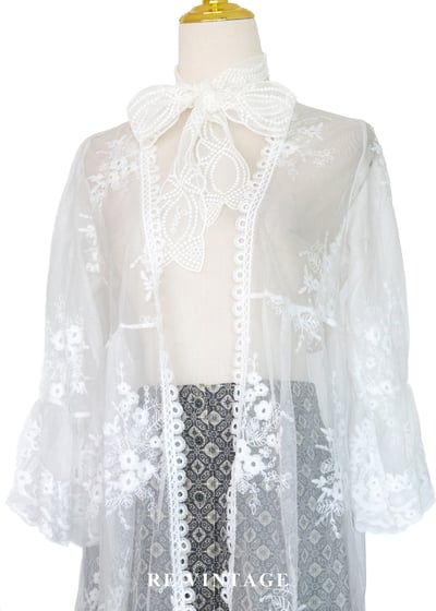 風的形狀。雲的呼吸蕾絲長版罩衫3