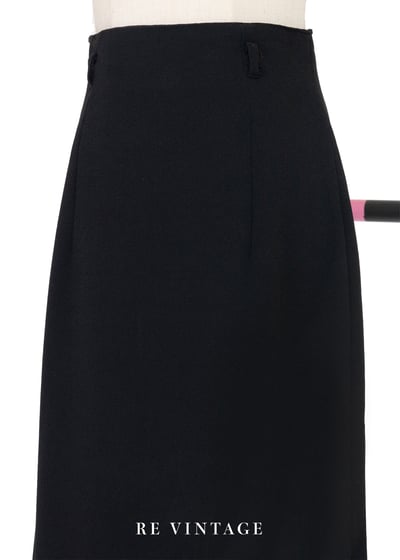 必備單品 - 質感黑高腰中長裙（24"）3