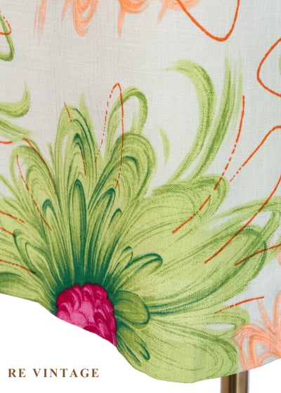嫩綠與亮橘畫線花花美裙（25"）6