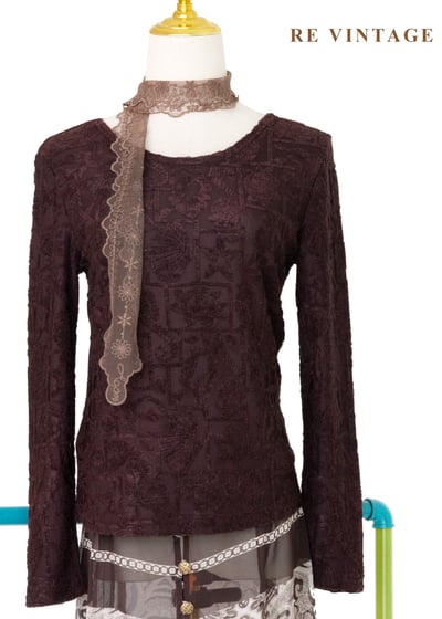 浮花星星巧克力色上衣1