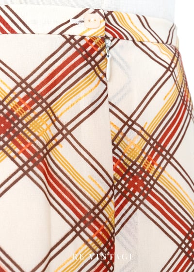 氣質單品 - 橘黃色菱格紋及膝裙（～25"）8