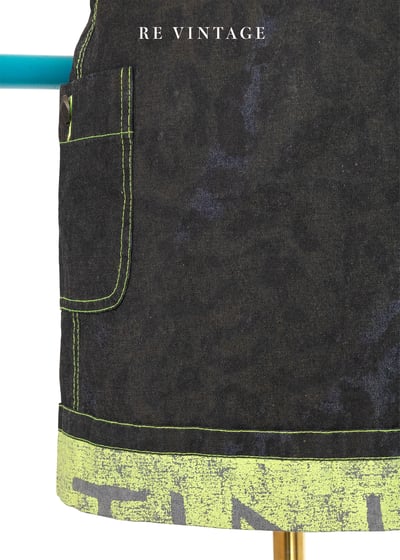 螢光小豹紋單寧小短裙4