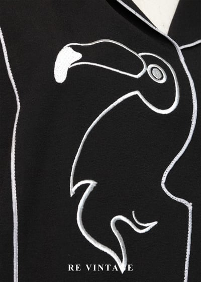 大嘴鳥幾何滾邊白線上衣7