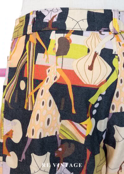 時尚插畫摩登色女伶長褲（27"）11