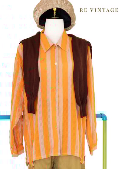 Vibrant Orange 螢光橘線條襯衫1