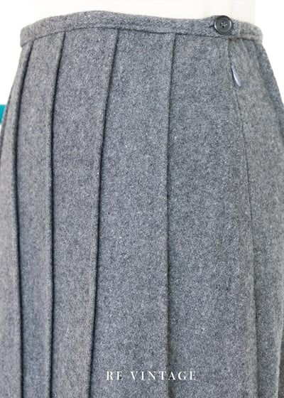 質感單品 -  毛呢壓褶深灰色長裙（~25"）8