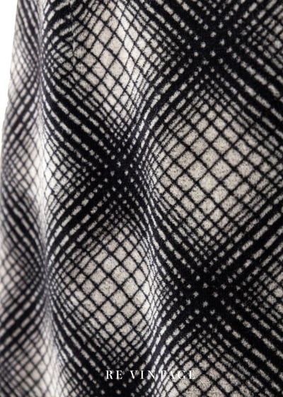 黑線灰灰菱格紋路絨布長裙（27"）5