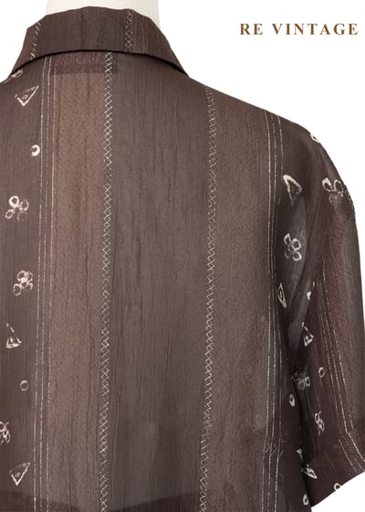 咖啡棕文青小幾何圖騰襯衫10