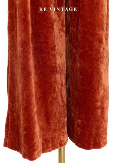 紅調暖橘色高腰寬版絨布長褲（24-28"）10