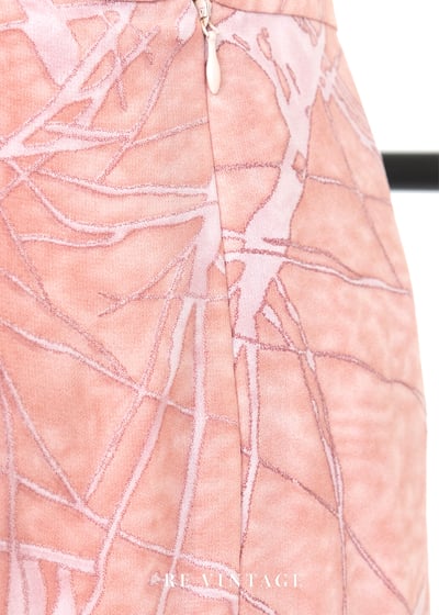 粉紅爆裂紋路雪紡長裙（24.5"）4