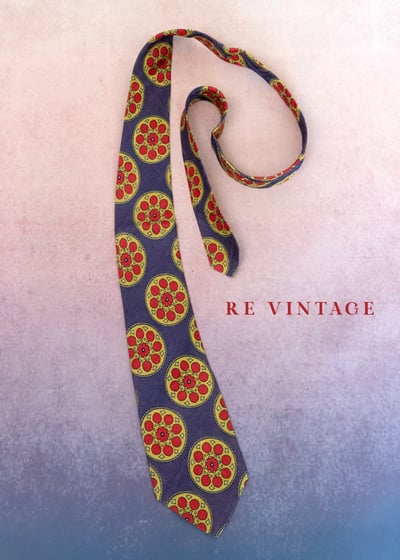 萬花筒效應- 紫紅撞色圓圖騰領帶2