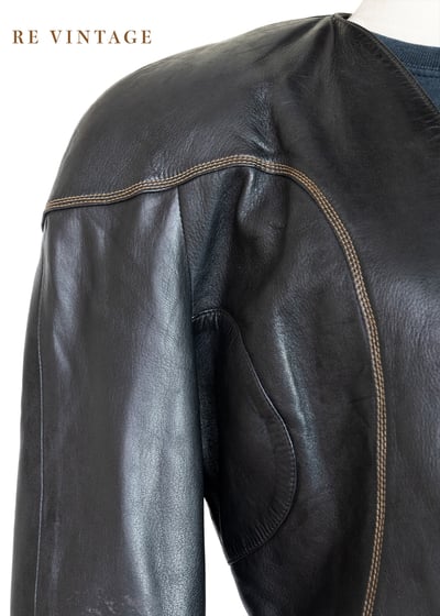 西班牙製 - 帥氣短版皮革外套3