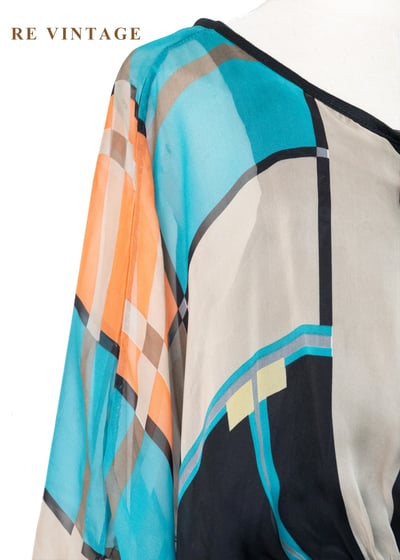 午夜霓虹撞色拼接雪紡上衣5