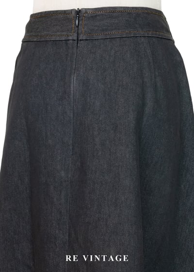 野徑花朵側繫帶丹寧美裙（27"）10