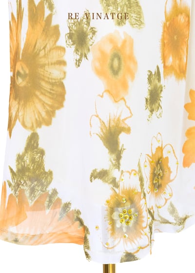 法國製 - 浪漫大黃花細肩帶洋裝8