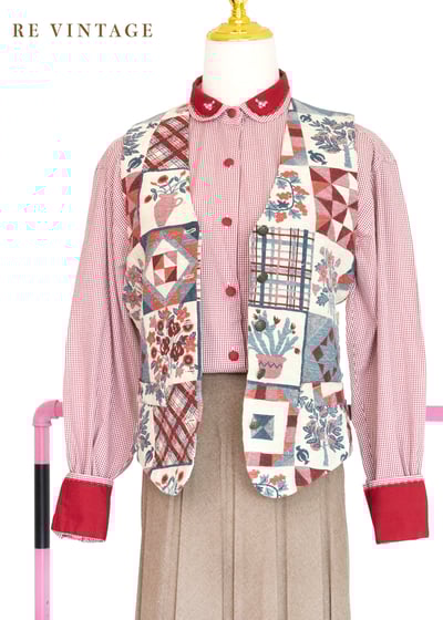 『歐洲寶物』異國風情小花園西裝背心1