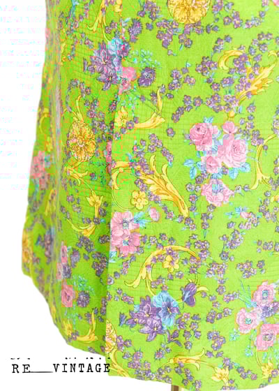 義大利製 - 螢光綠粉紅小花古典美裙（24.5"）8