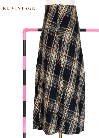 英倫優雅斜格紋毛呢長裙（26"）7