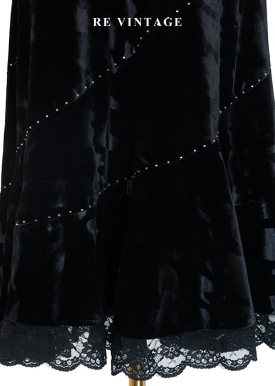 星軌旋轉舞夜黑絨長裙（27"）8