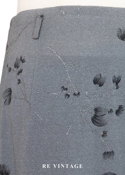 霧灰的花瓣與枝葉短裙(26")5