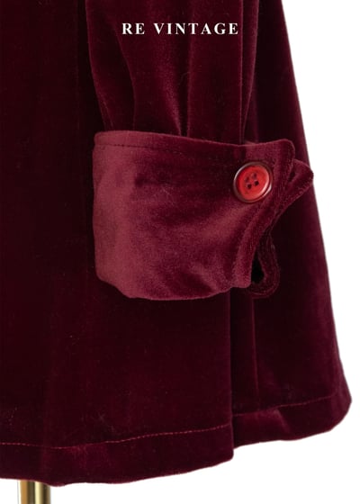 紅酒電影院 - 深紅收腰絨布洋裝14