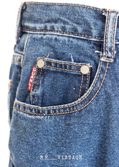 閃粉紅小花邊高腰微喇叭牛仔褲8