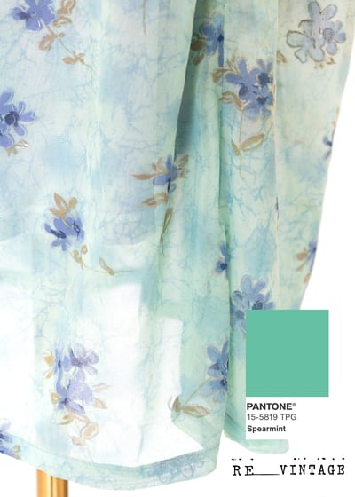 薄荷綠藍色小花寬版長洋裝13