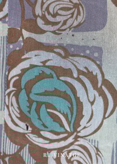 玫瑰藤蔓霧面藍綠色格紋棉質中長裙（~26）8