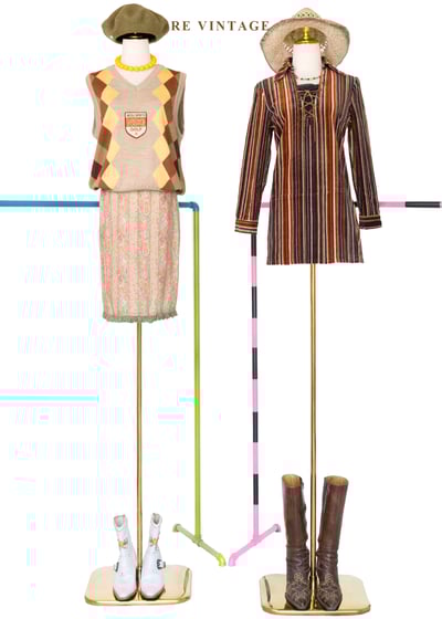 Velvet Roadtrip 燈芯絨暖色線條迷你洋裝2