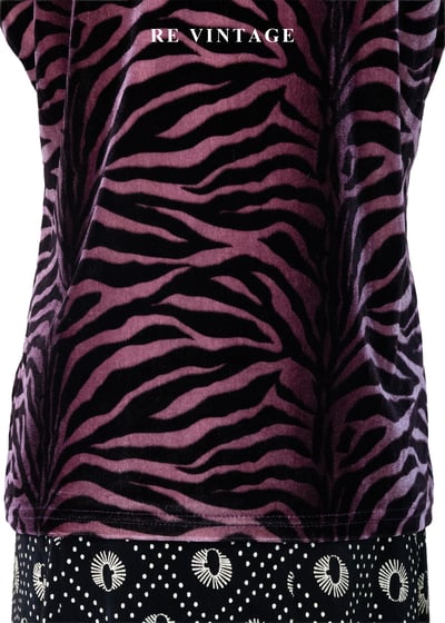 粉紅紫斑馬絨布短袖上衣8