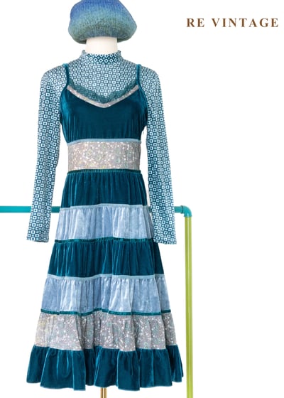 層光之海流動柔光絨布洋裝1