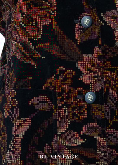 日本製 - Mosaic Garden 數位像素花朵西裝外套5